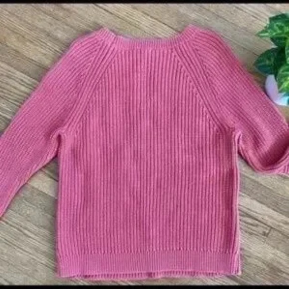 Gap Cable Knit Chunky Coral Coast Salmon Crew Neck Sweater Size M - Picture 9 of 11
